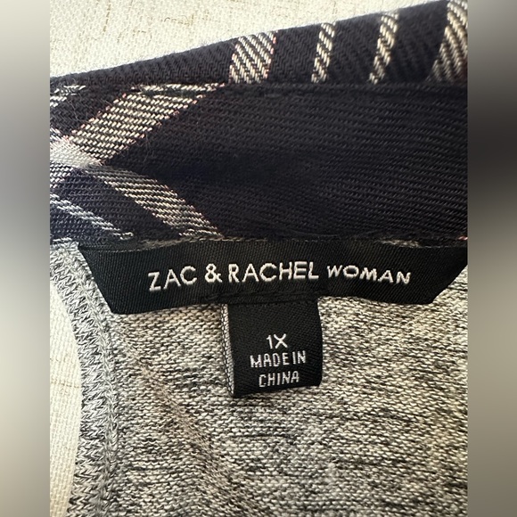 Zac & Rachel Gray and Black Lace Blouse - Picture 5 of 10